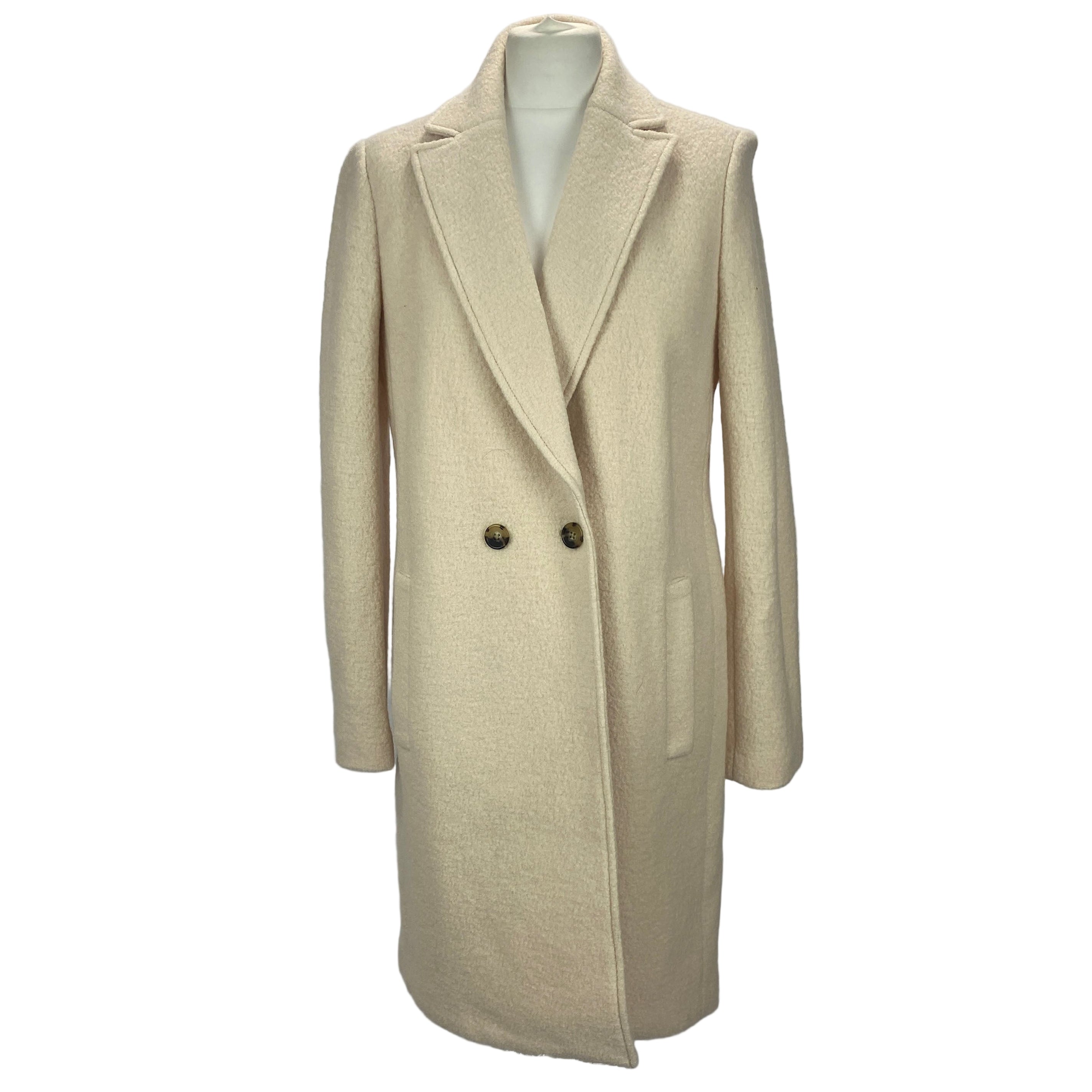 J Crew New £333 Cream Italian Boiled Wool Car Coat S