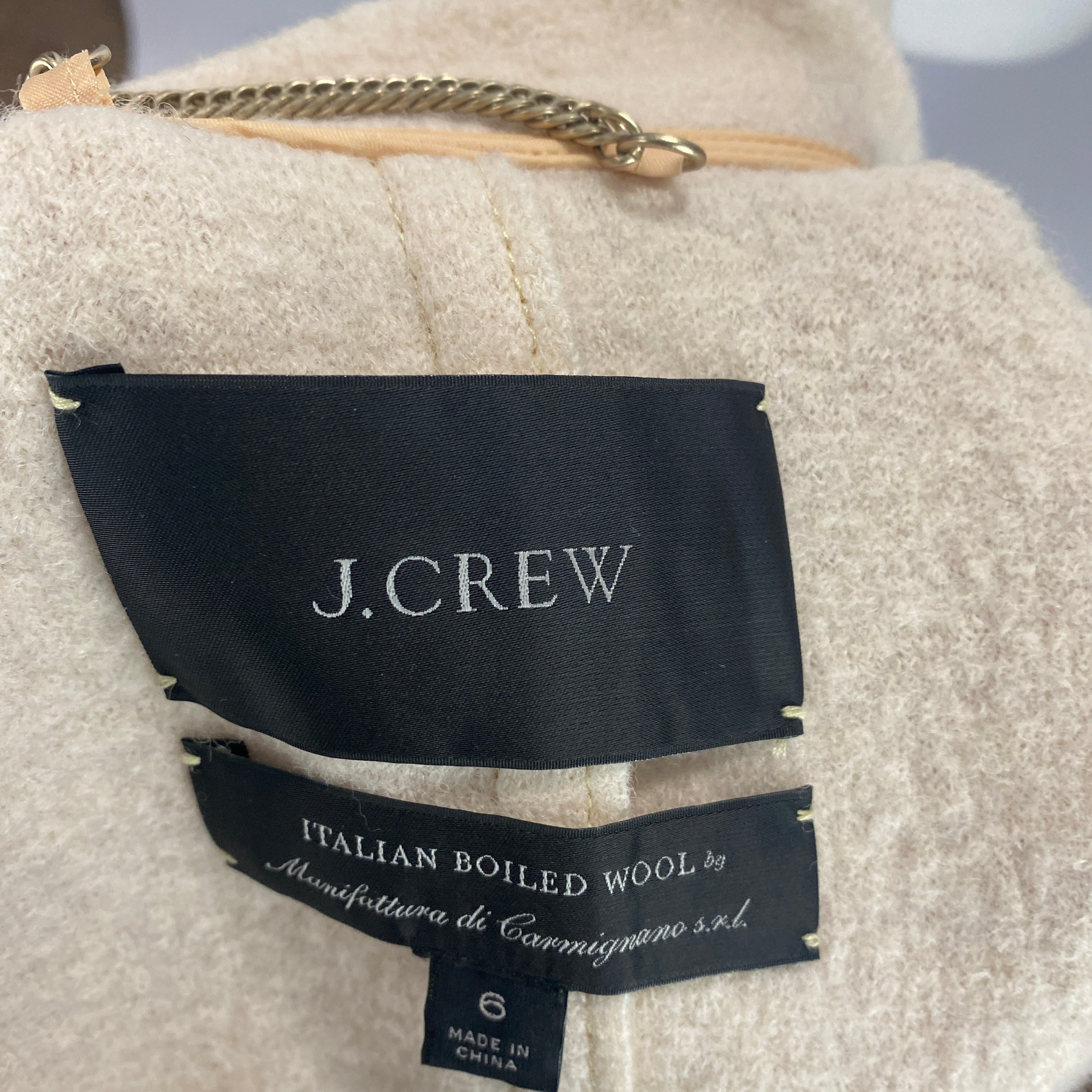 J Crew New £333 Cream Italian Boiled Wool Car Coat S