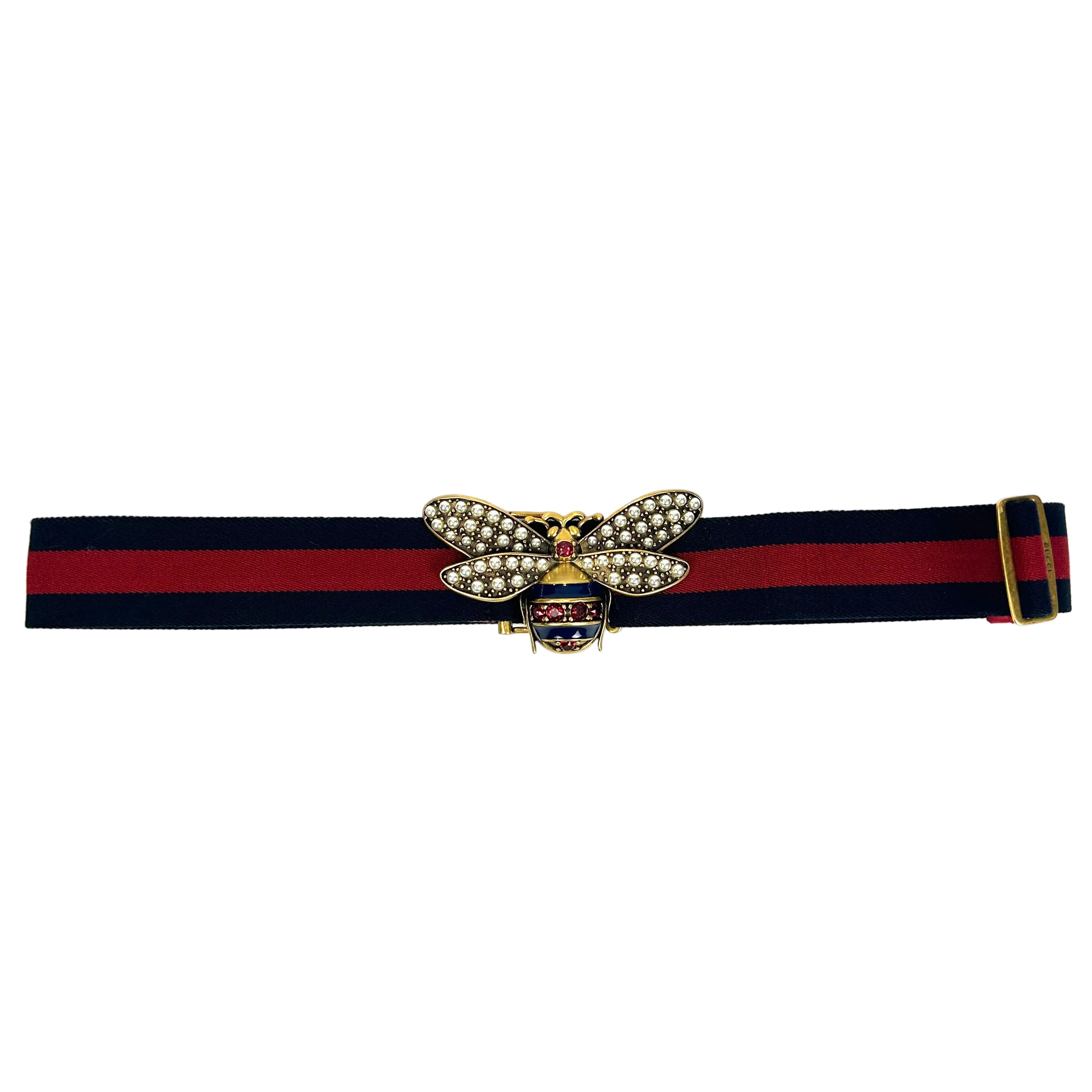 Gucci Queen Margaret Embellished Bee Belt O/S