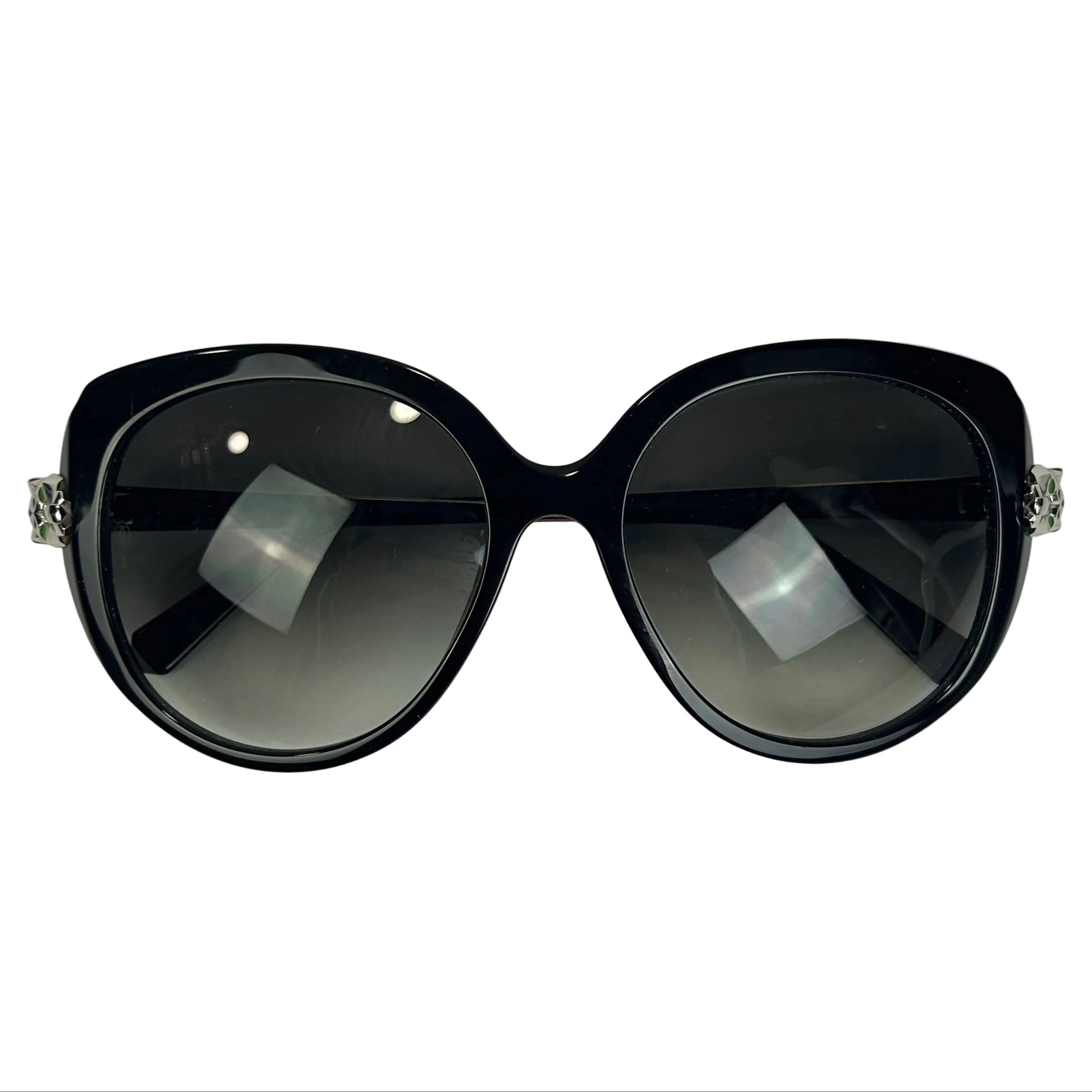 Cartier £1030 Black Wild Panthere Oversize Sunglasses 55X17