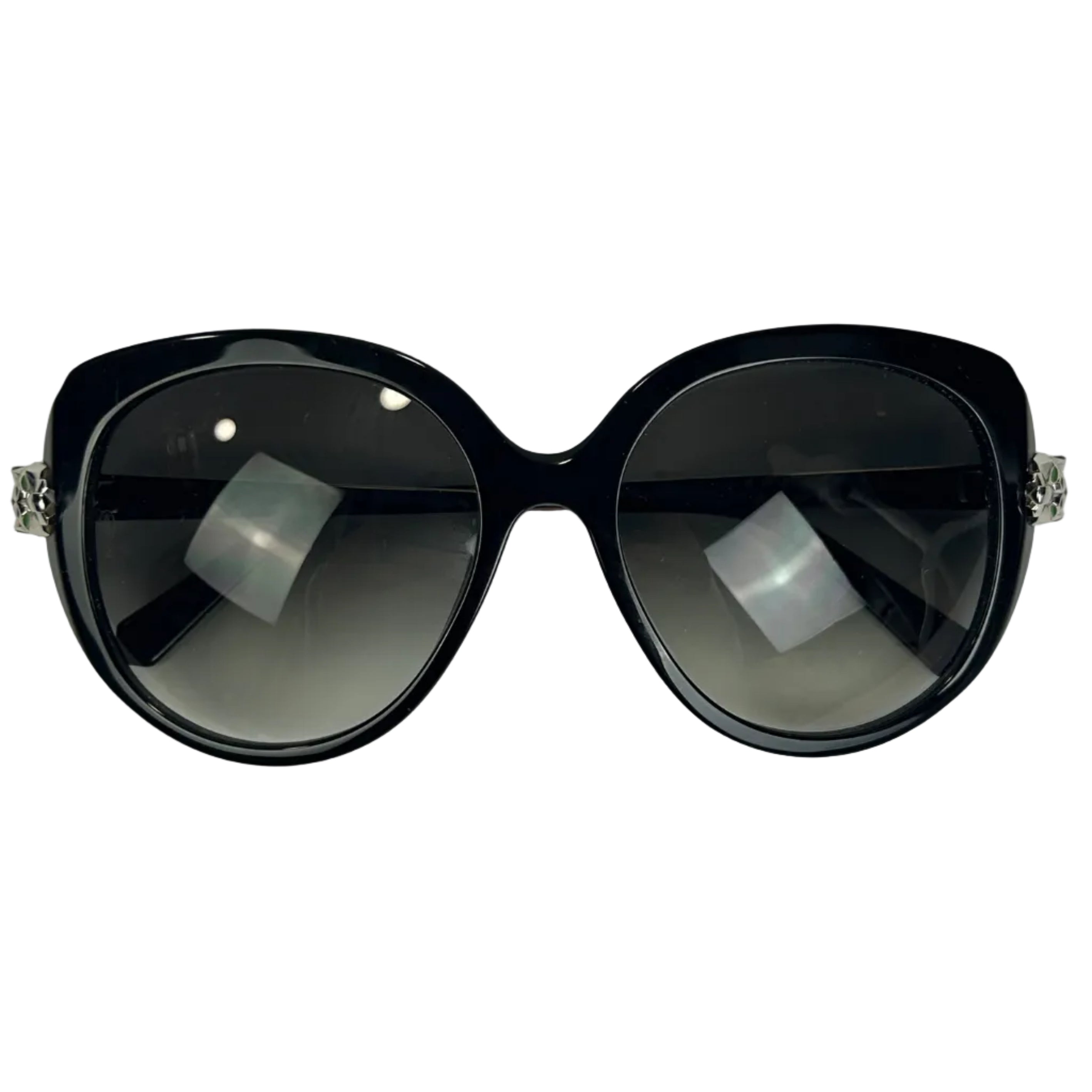 Cartier £1030 Black Wild Panthere Oversize Sunglasses 55X17