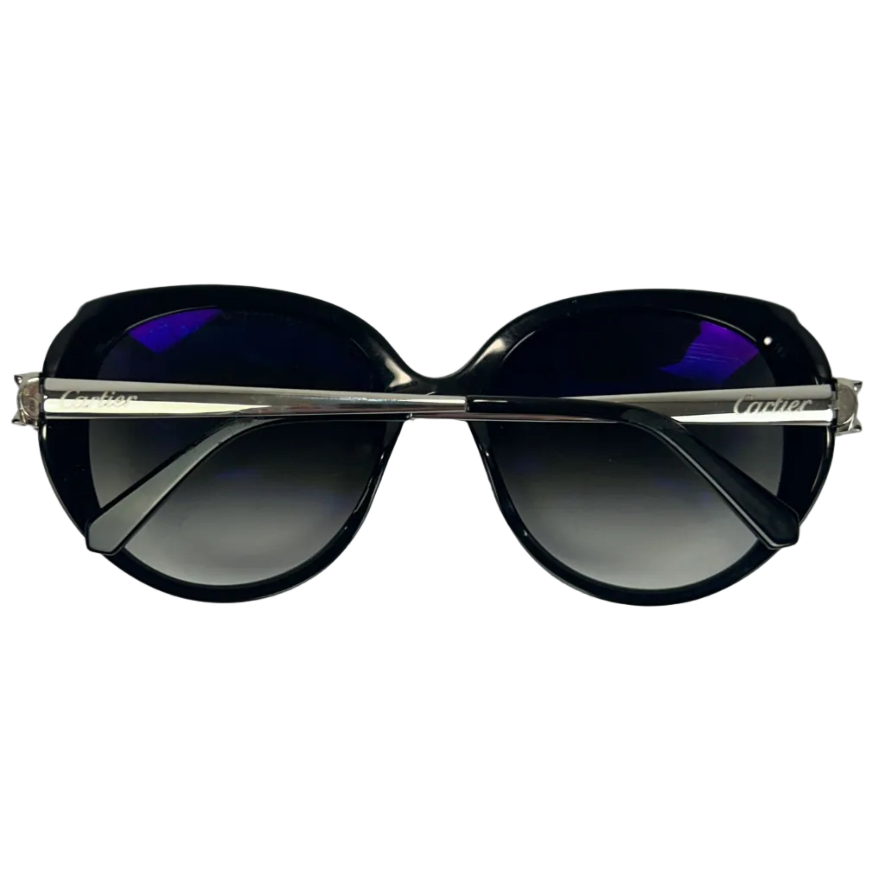 Cartier £1030 Black Wild Panthere Oversize Sunglasses 55X17