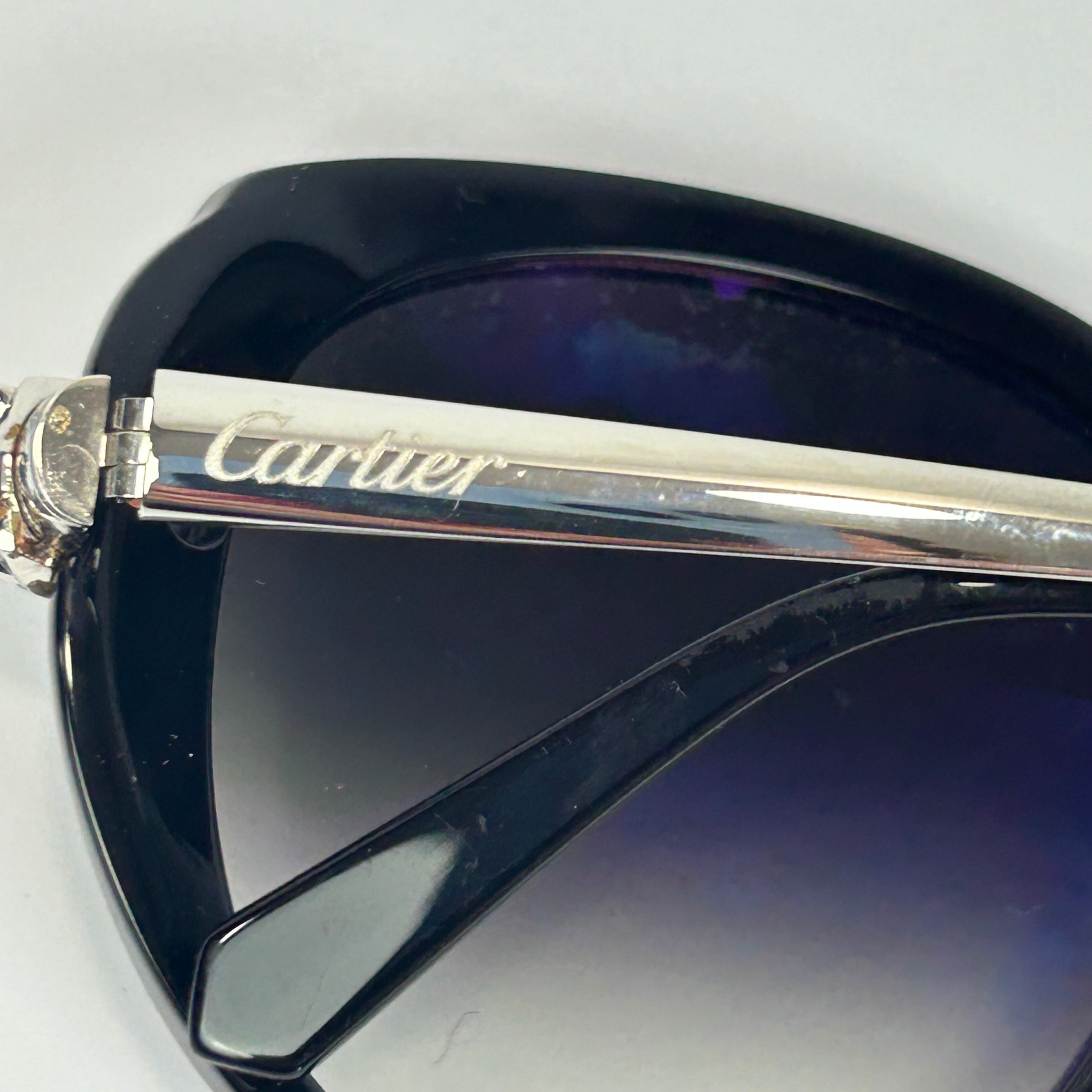 Cartier £1030 Black Wild Panthere Oversize Sunglasses 55X17