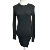 Joseph £195 New Grey Wool Rib Longline Tunic Sweater S