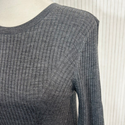 Joseph £195 New Grey Wool Rib Longline Tunic Sweater S