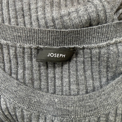 Joseph £195 New Grey Wool Rib Longline Tunic Sweater S