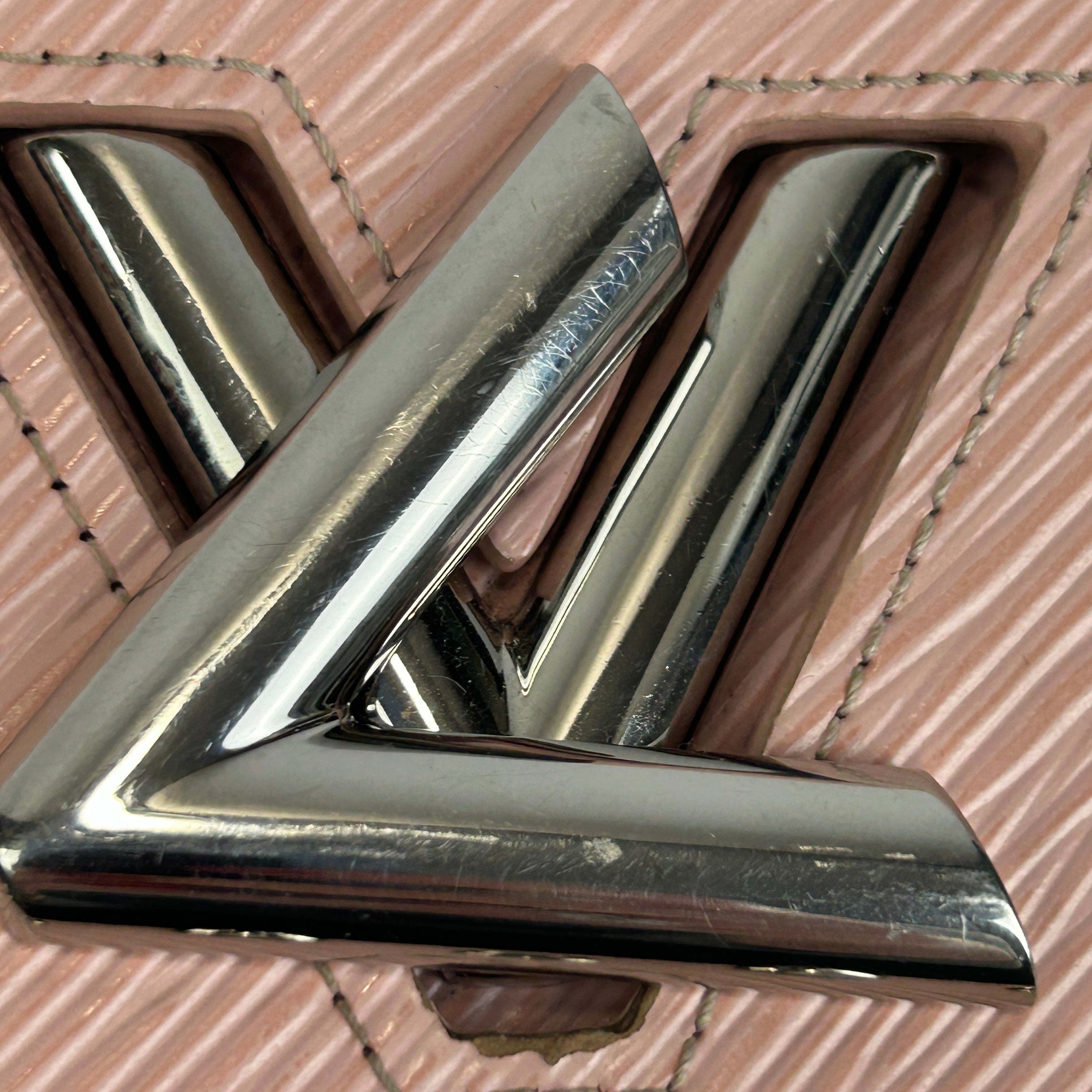 Louis Vuitton Pink Epi Leather Twist Chain Wallet