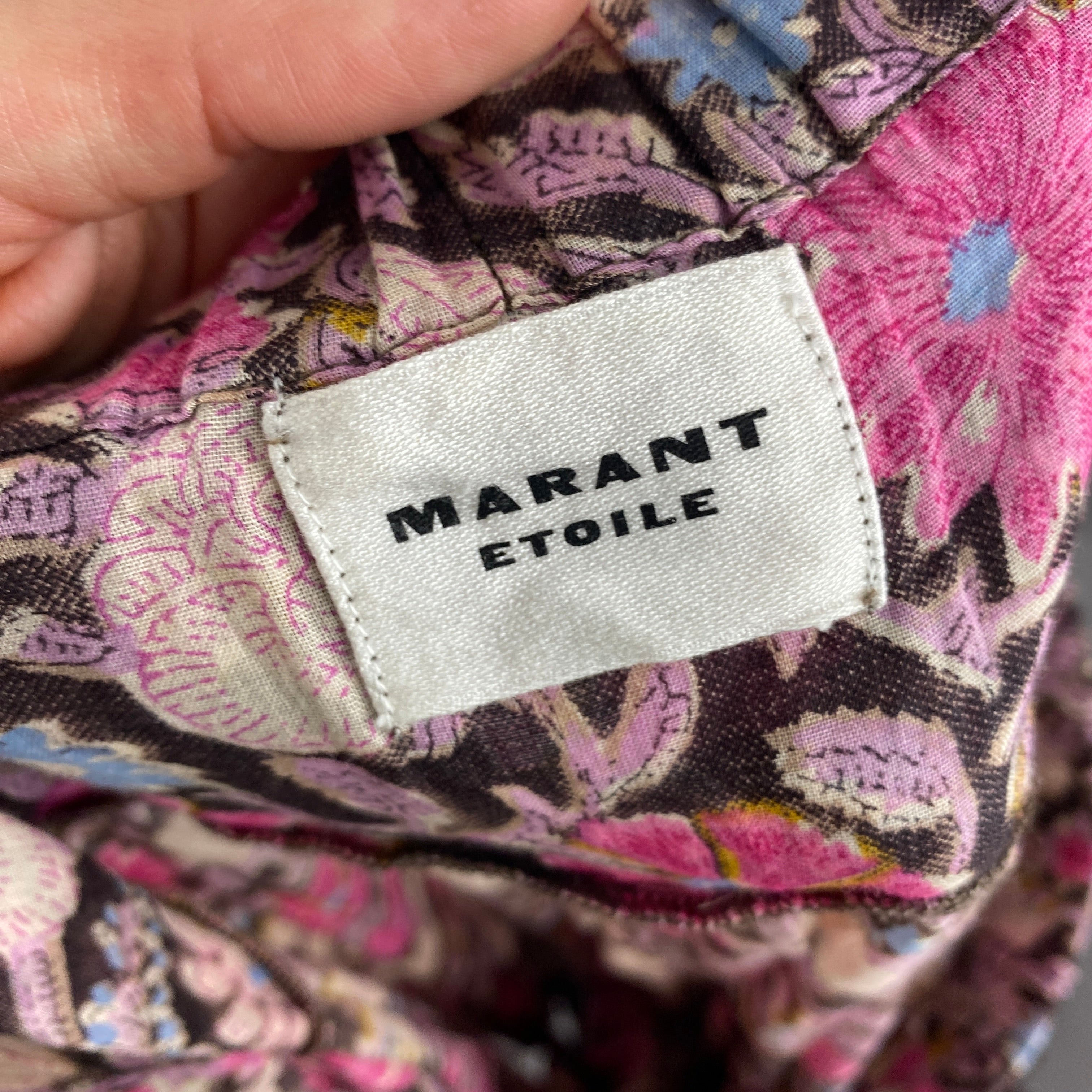 Isabel Marant Etoile New £395 Pink Floral Printed Cotton-Voile Skirt S