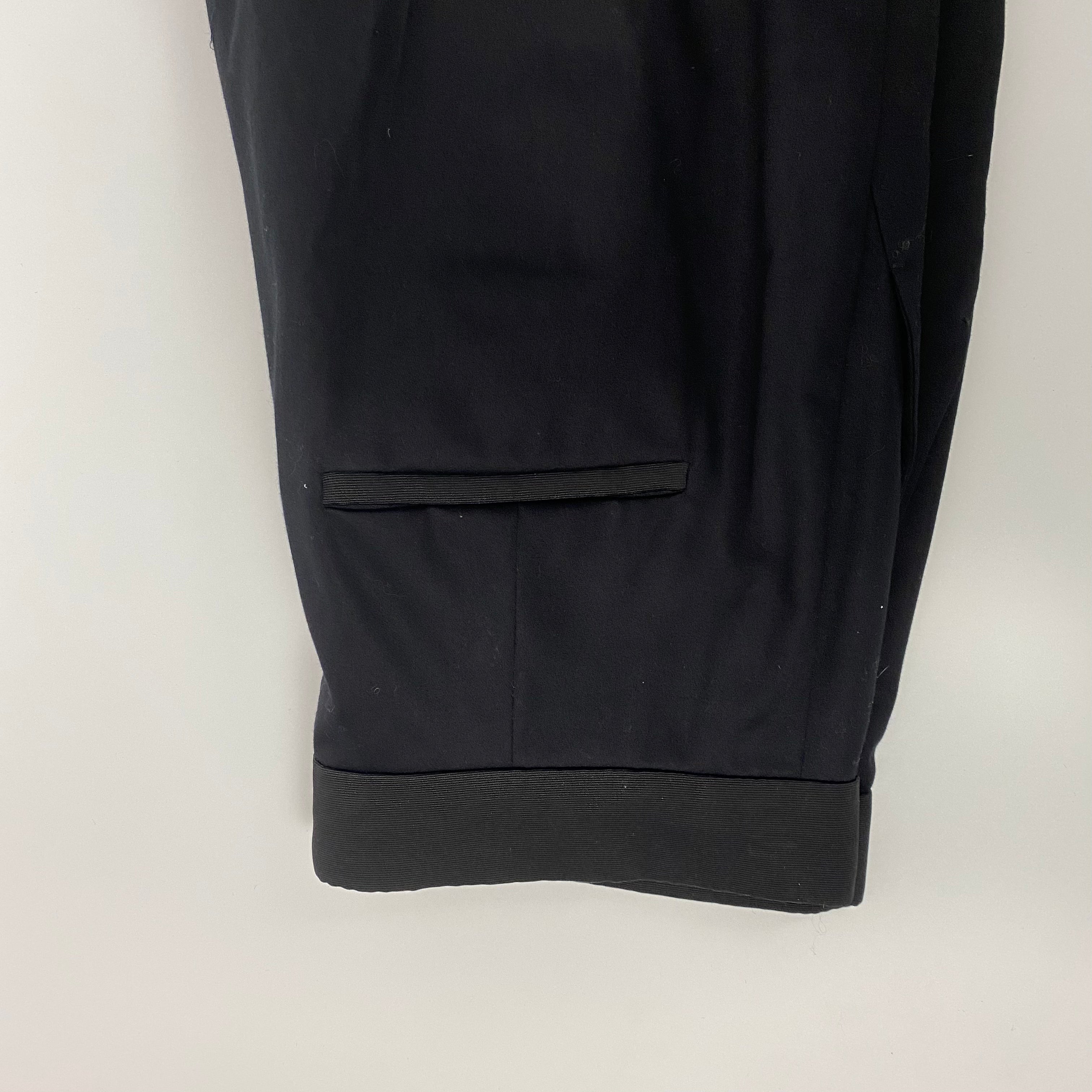 Max Mara New Black Stretch Cotton Ankle Detail Pants S