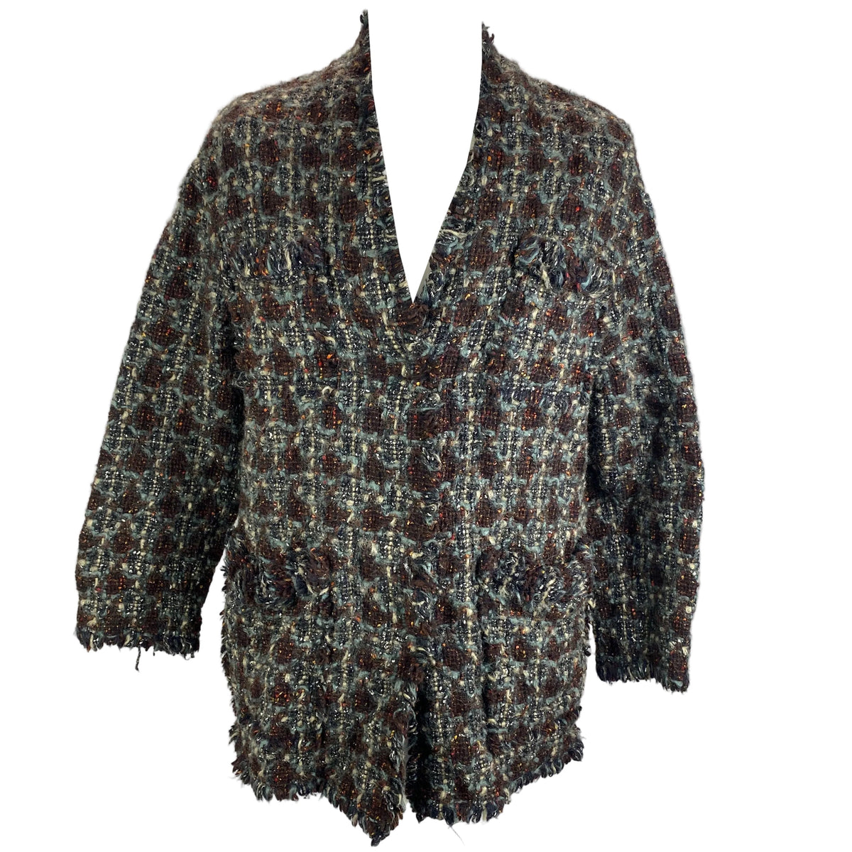 Isabel Marant Espresso & Smoke Boucle Tweed Jacket S