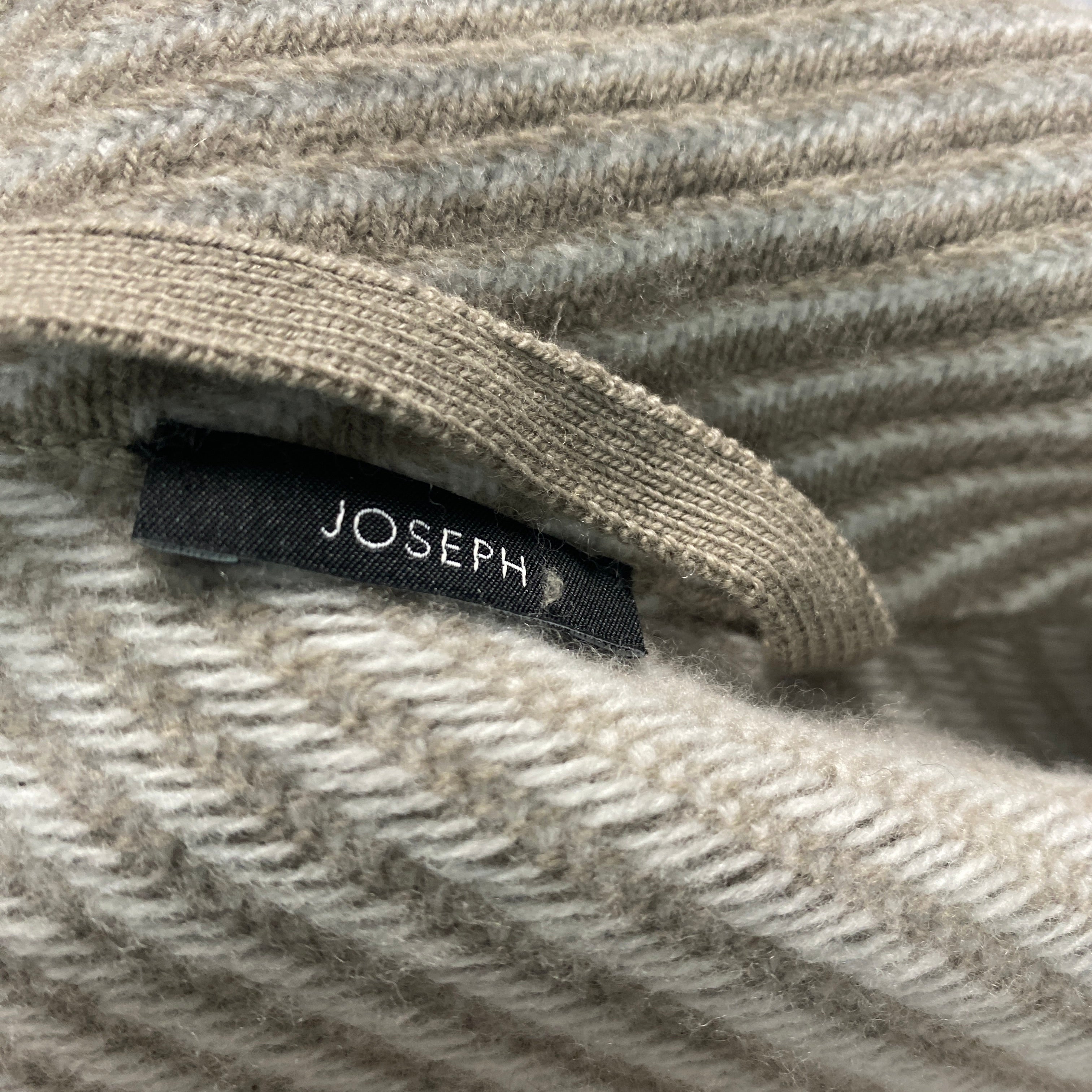 Joseph New £845 Putty & Cream Belted Merino Wool Jacket S