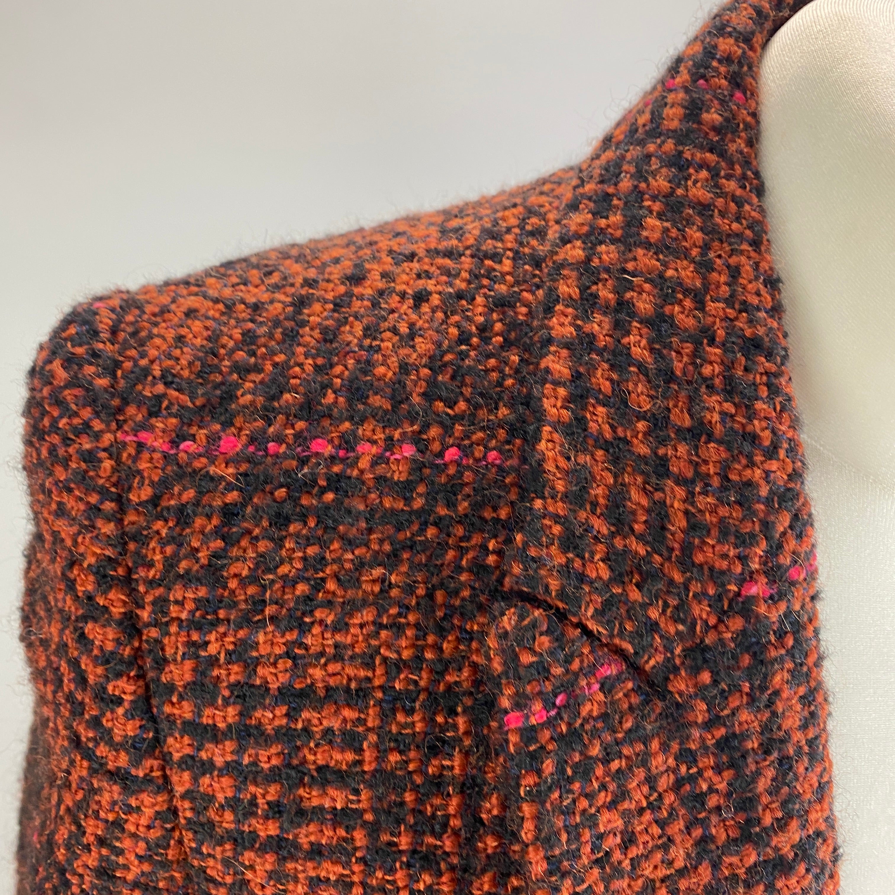 Isabel Marant Etoile Orange & Black Boucle Tweed Jacket XS