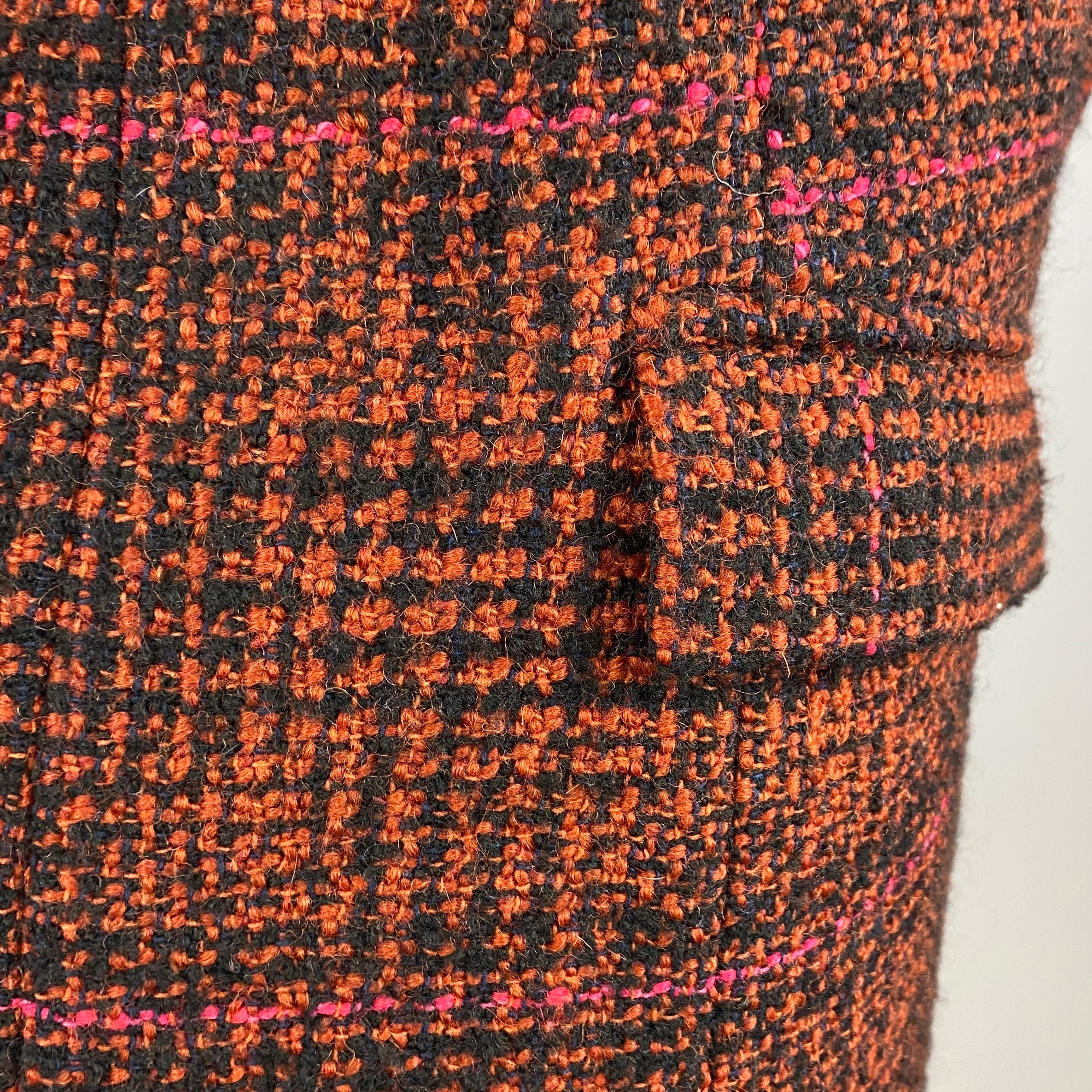 Isabel Marant Etoile Orange & Black Boucle Tweed Jacket XS