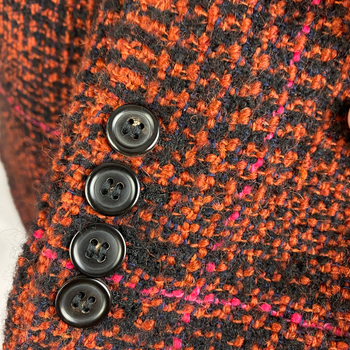 Isabel Marant Etoile Orange & Black Boucle Tweed Jacket XS
