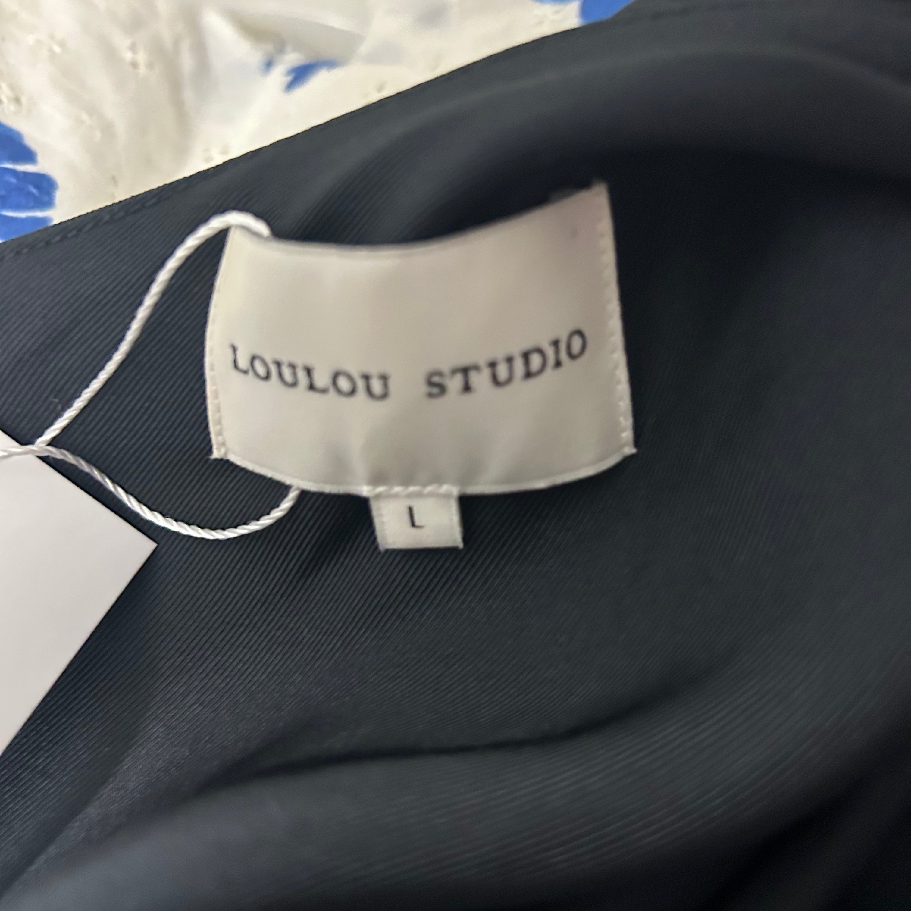 Loulou Studio £470 Black Silk Adela One Shoulder Maxi Dress L