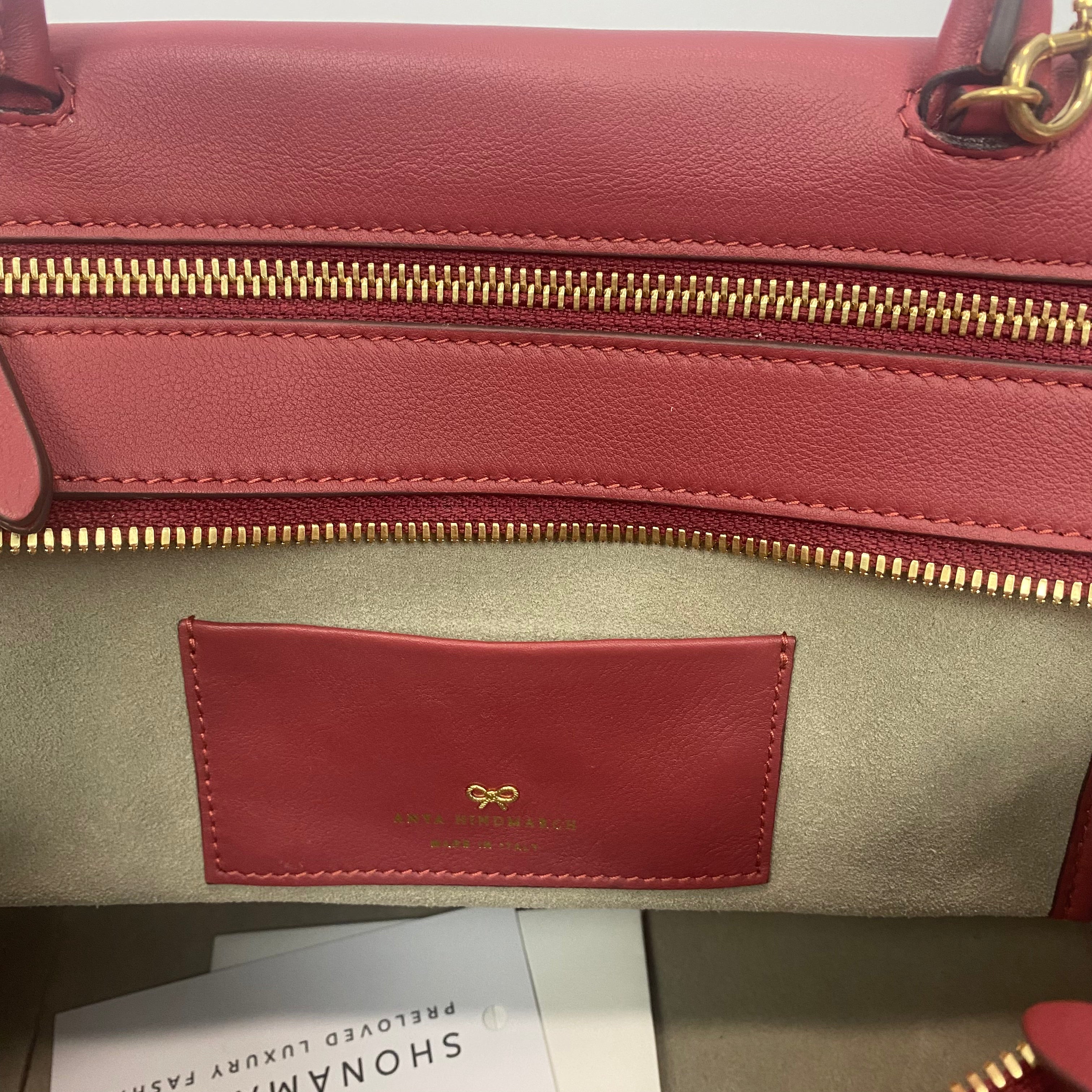 Anya Hindmarch £1650 Damson Calf Seaton Crossbody Bag