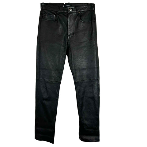 Joseph Brand New Black Leather Kemp Jeans XXS