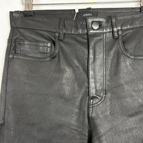 Joseph Brand New Black Leather Kemp Jeans XXS