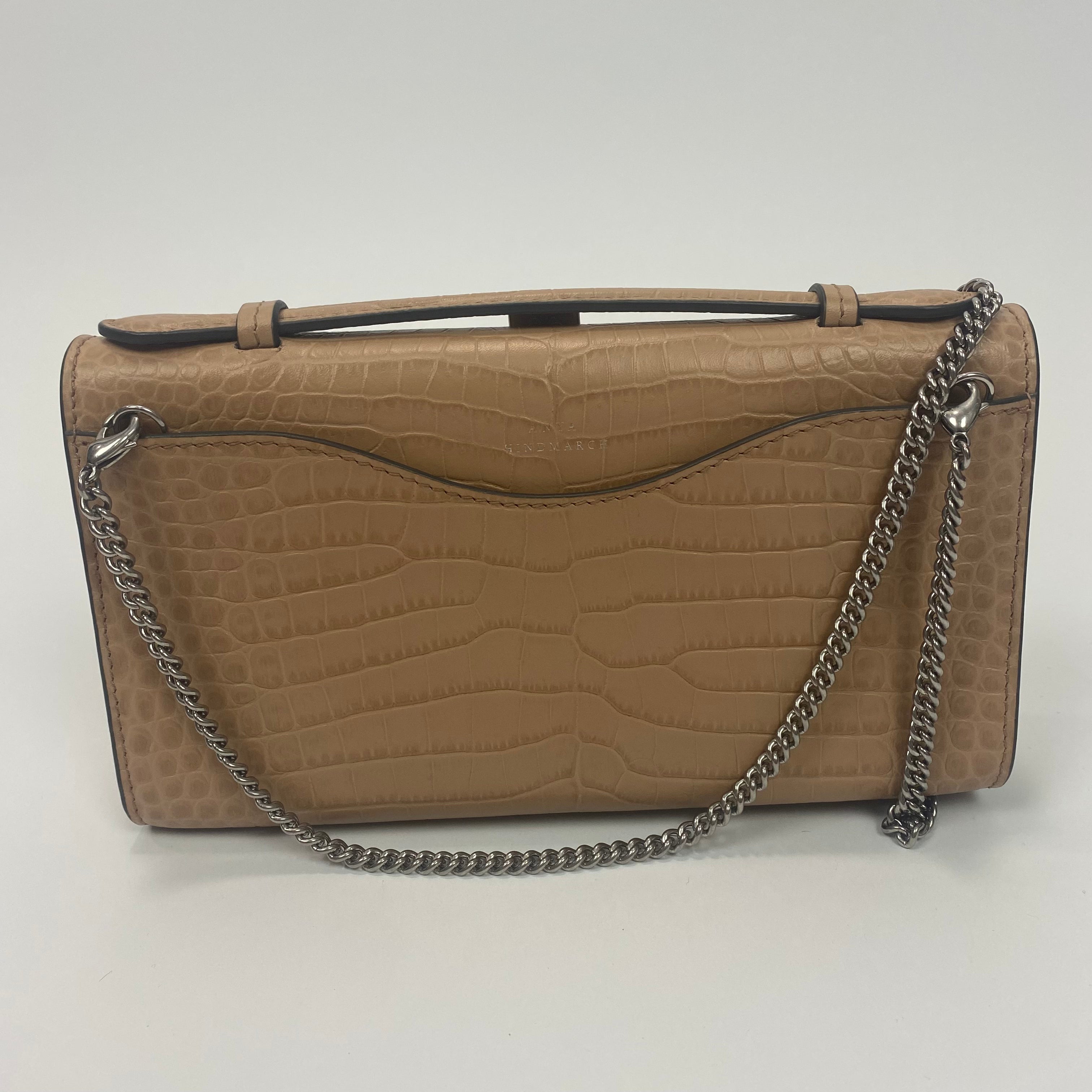 Anya Hindmarch Nude Leather Postbox Clutch/Shoulder Bag