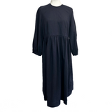 & Daughter Navy Seersucker Cotton Prairie Dress L