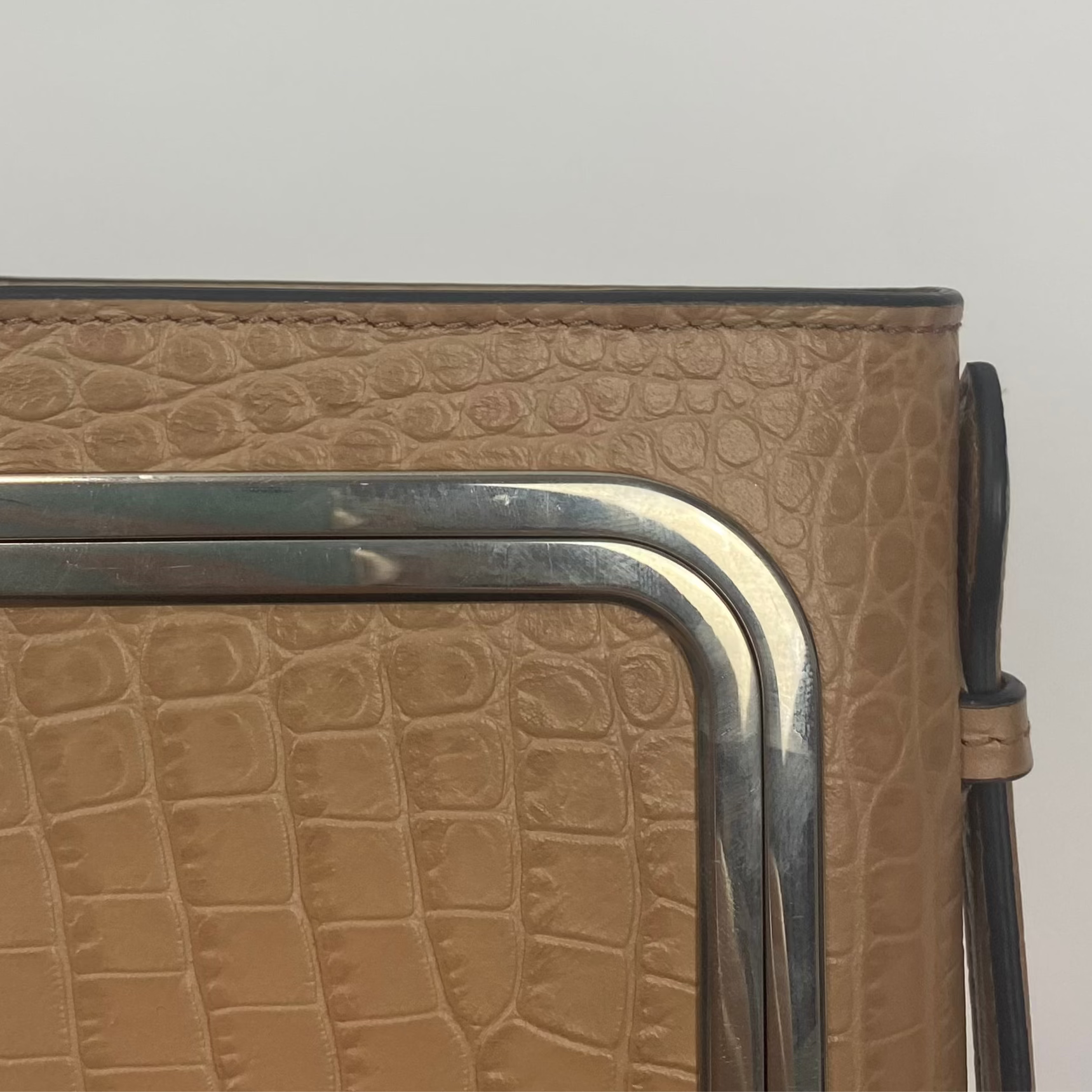 Anya Hindmarch Nude Leather Postbox Clutch/Shoulder Bag