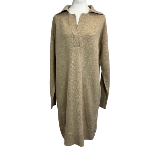 Joseph £375 Brand New Oatmeal Polo Dress Knit XS