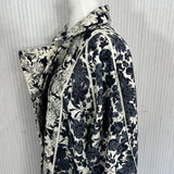 Cabbages & Roses Brand New £ 660 Navy Brocade Reversible Coat L/XL/XXL