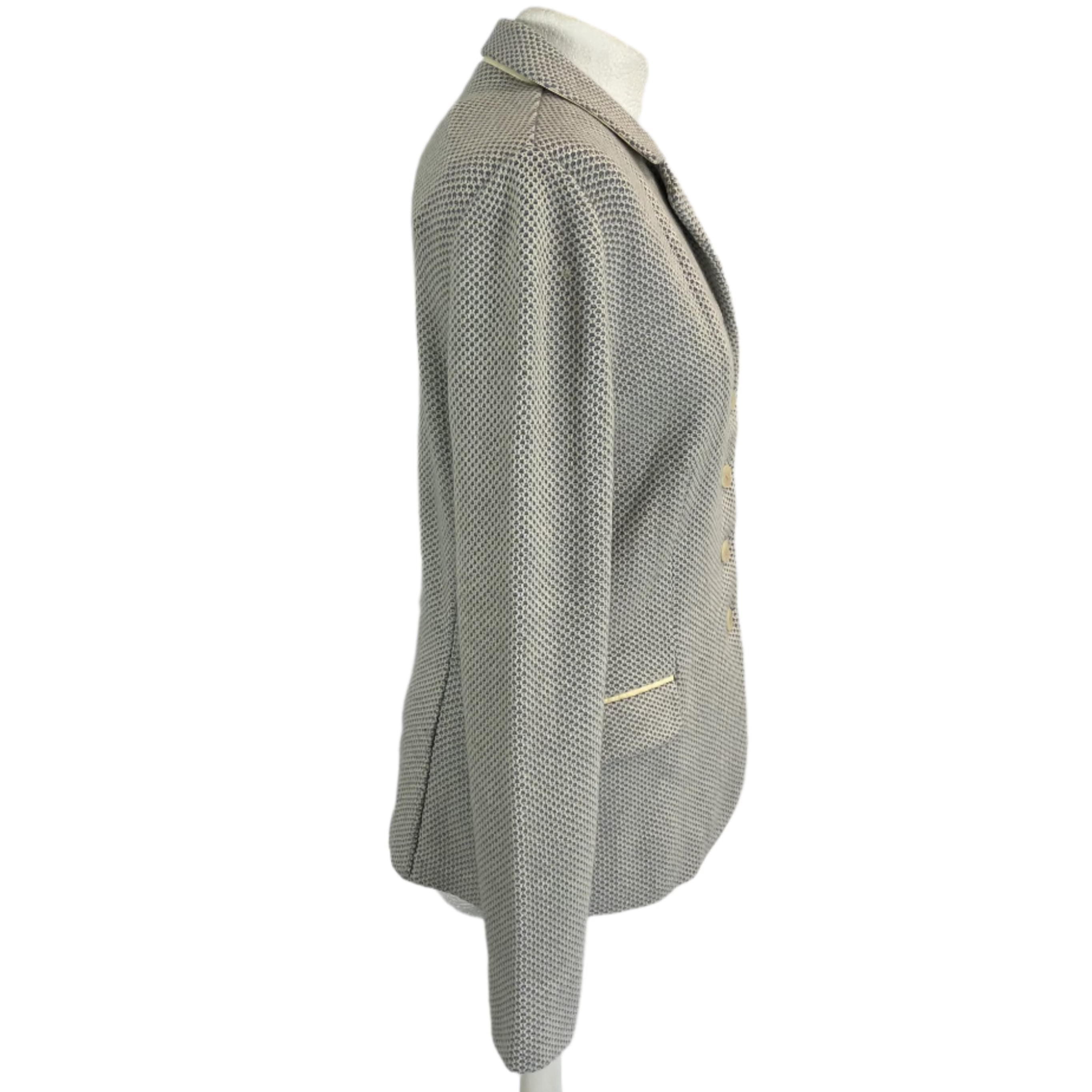 Loro Piana Pale Blue & Ecru Knit Baby Cashmere Jacket S