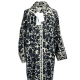 Cabbages & Roses Brand New £ 660 Navy Brocade Reversible Coat L/XL/XXL