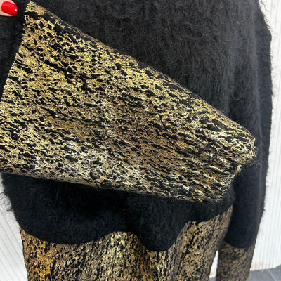 Dolce & Gabbana £1966 Gold Painted Mohair Blend Sweater L