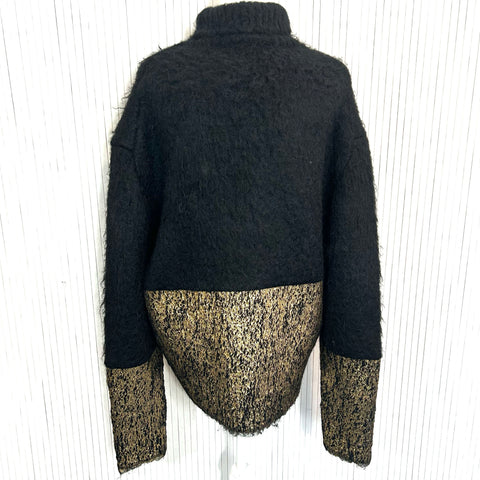 Dolce & Gabbana £1966 Gold Painted Mohair Blend Sweater L