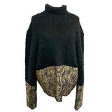 Dolce & Gabbana £1966 Gold Painted Mohair Blend Sweater L