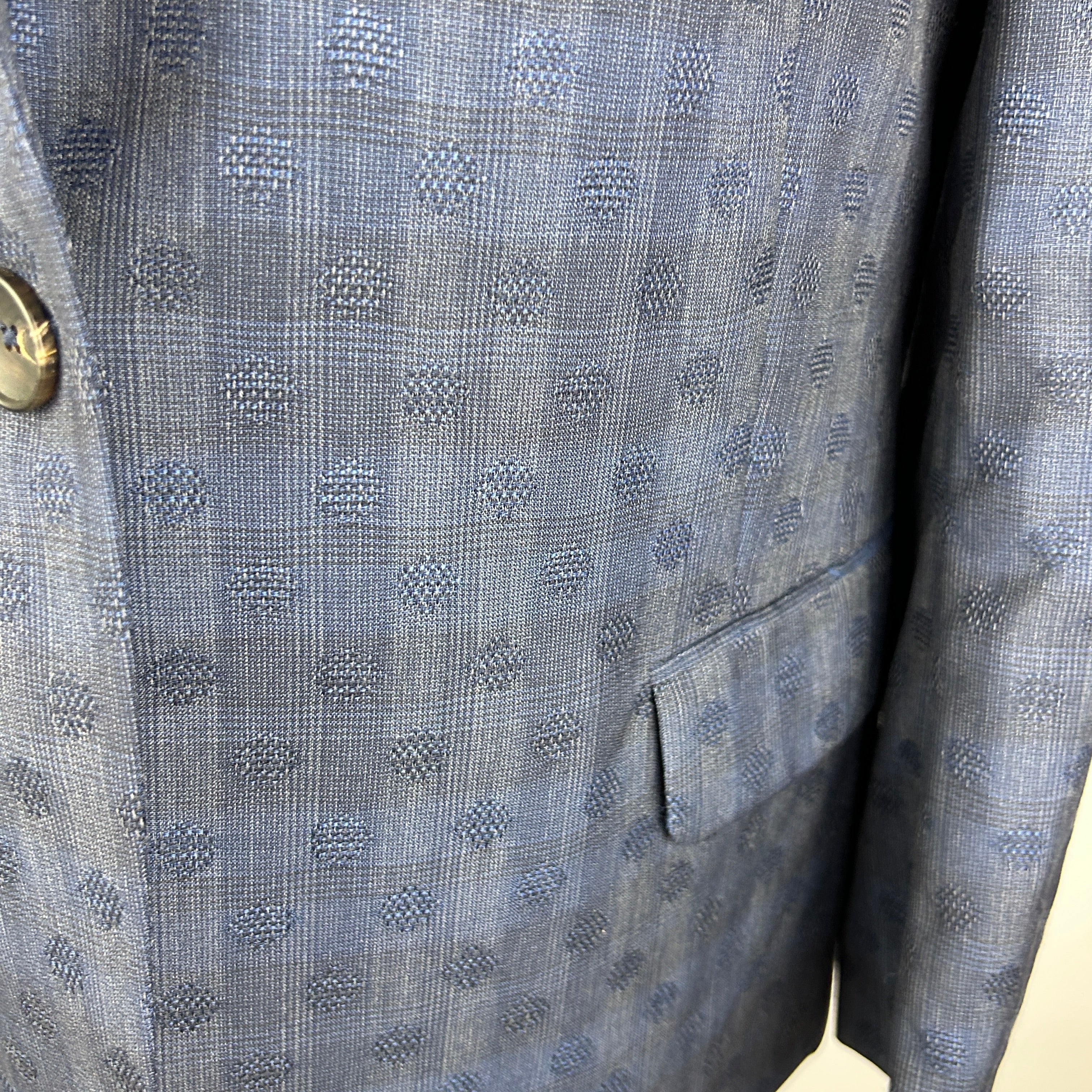 Paul Smith Baby Navy Jacquard Wool Blazer L