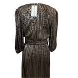 Ba&Sh Brand New Gold & Aubergine Metallic Maxi Dress M