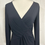 Armani Collezioni Navy Silky Jersey Midi Dress XL