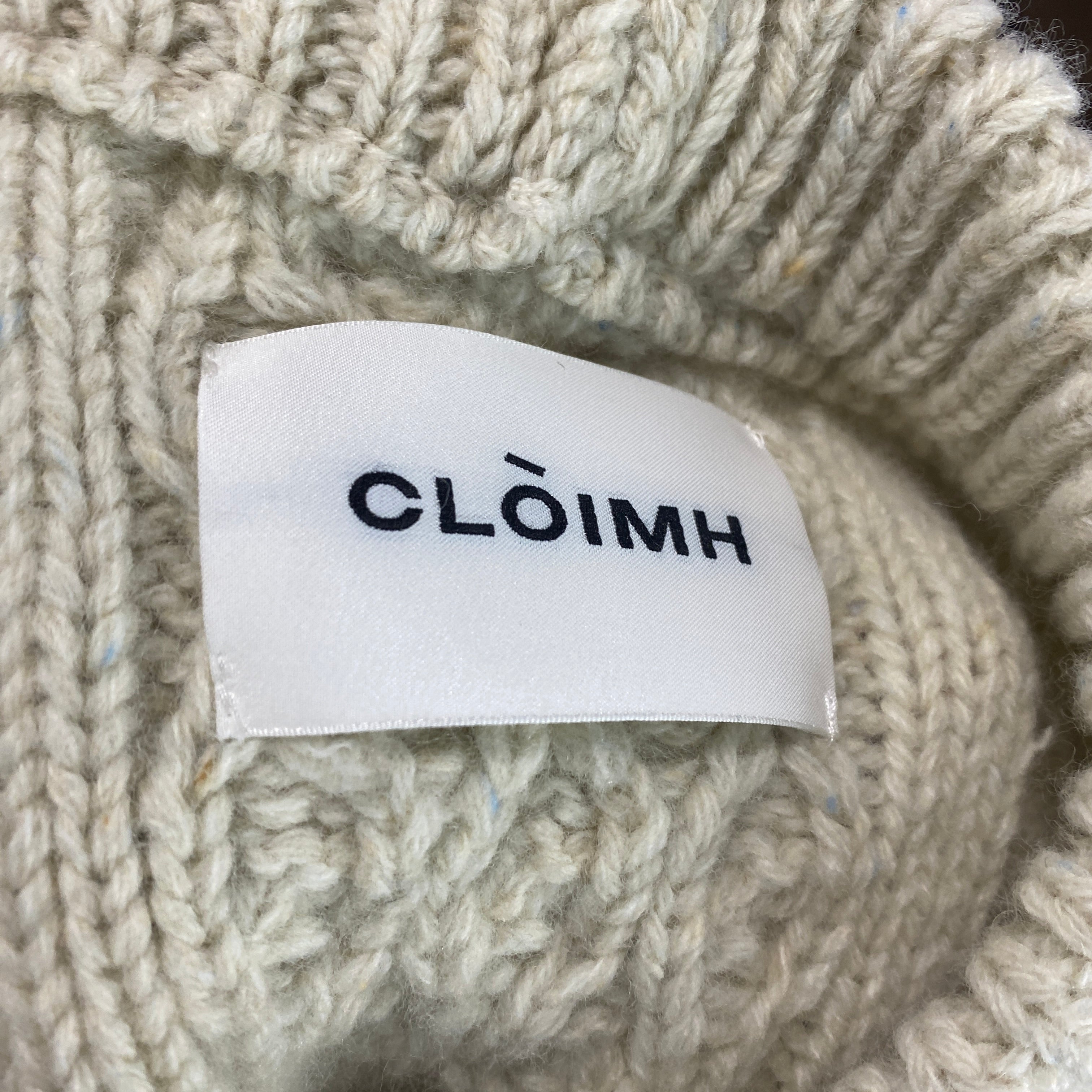 Clóimh New £170 Ecru Wool Aran Knit Vest OS