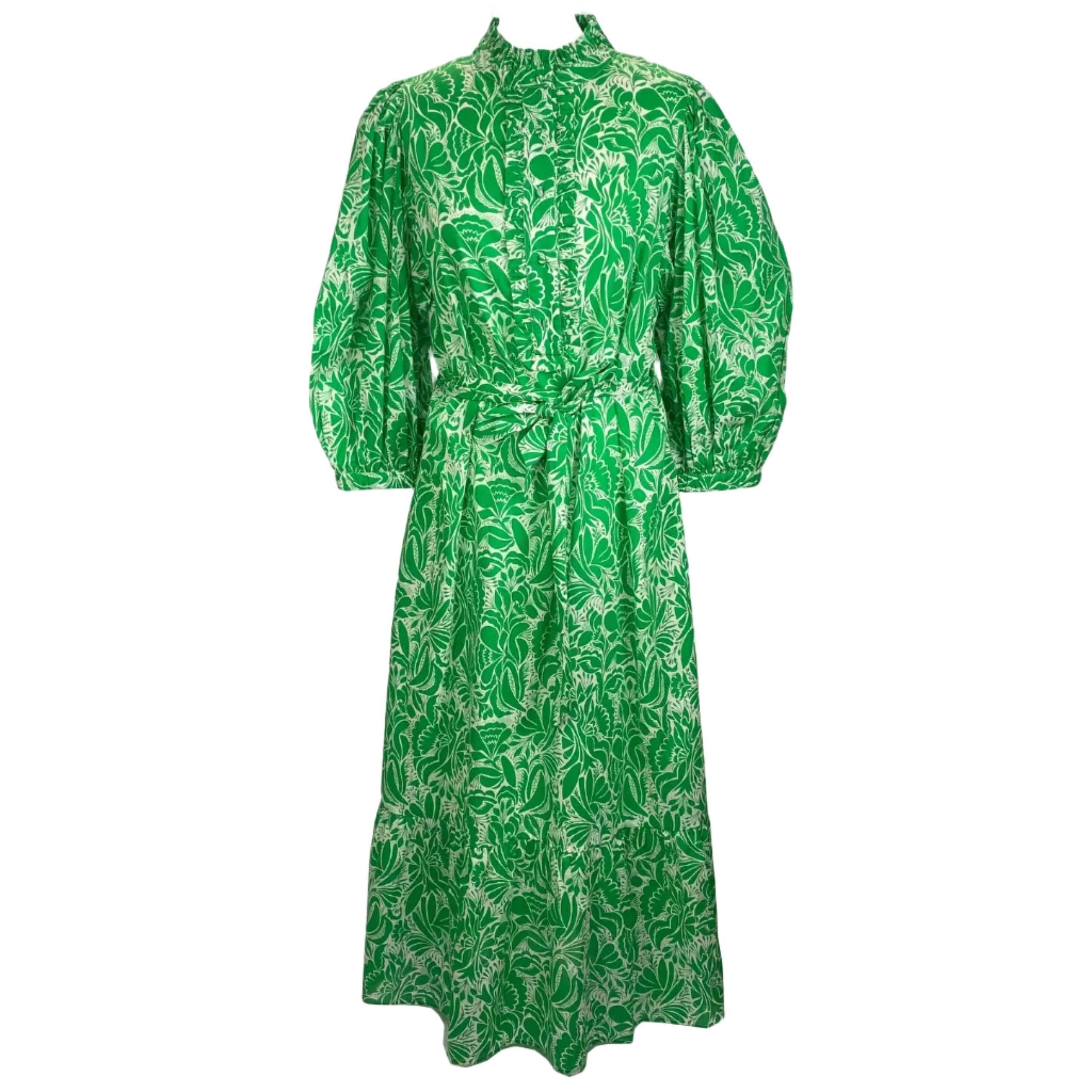 Dea Kudibal £389 Emerald Print Cotton Maxi Dress L