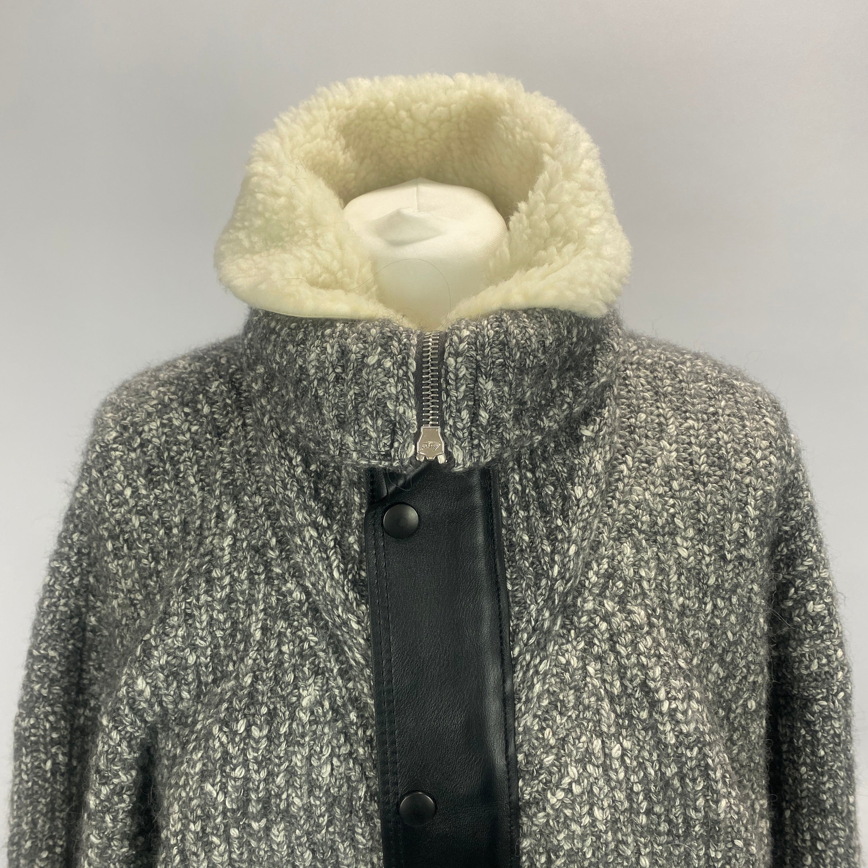 Isabel Marant Monochrome Lindley Leather Trimmed Knit Jacket M/L