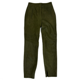 Veronica Beard $1000 Olive Lambskin Leggings XXS