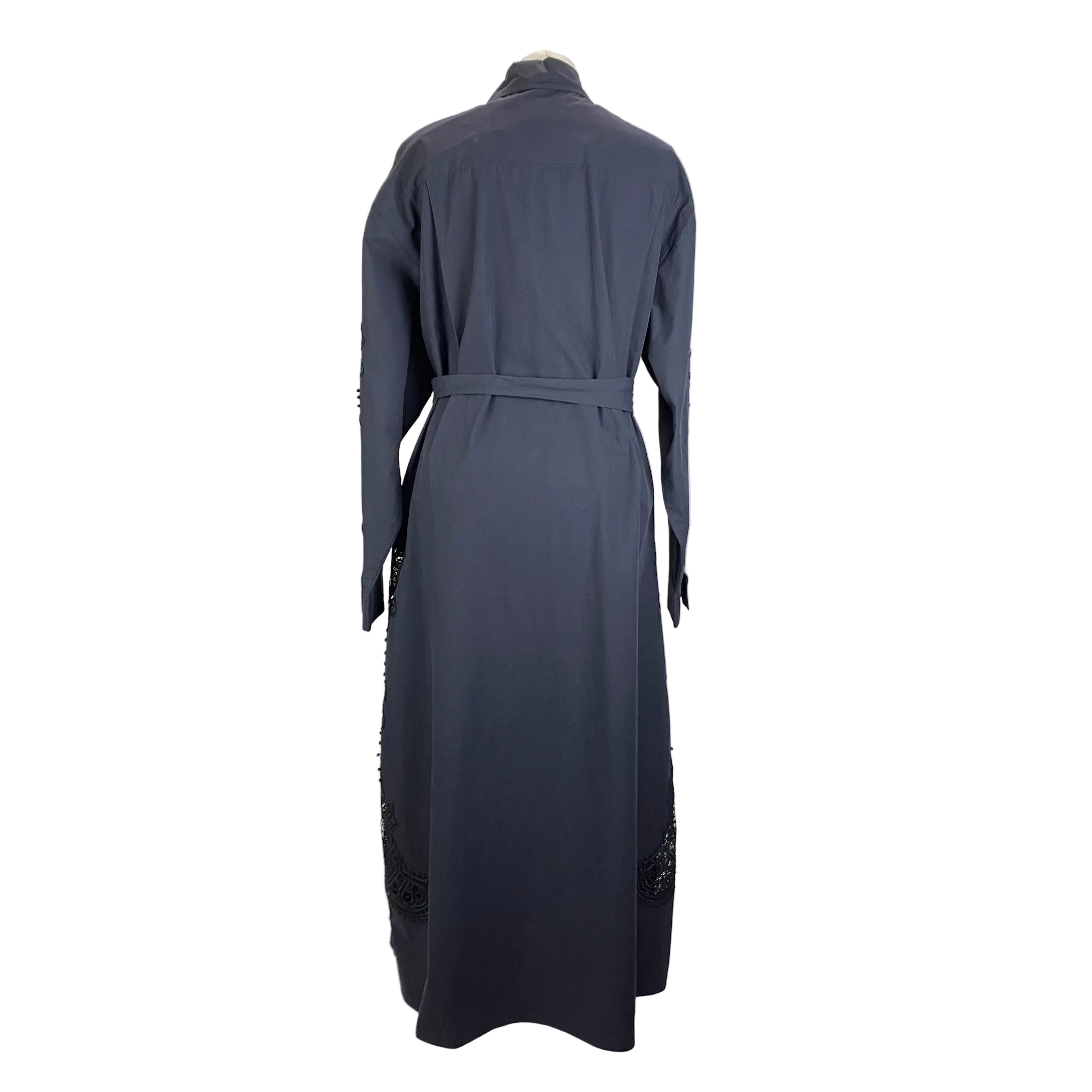 Essentiel Antwerp New £265 Navy Cotton & Lace Maxi Dress M/L/XL