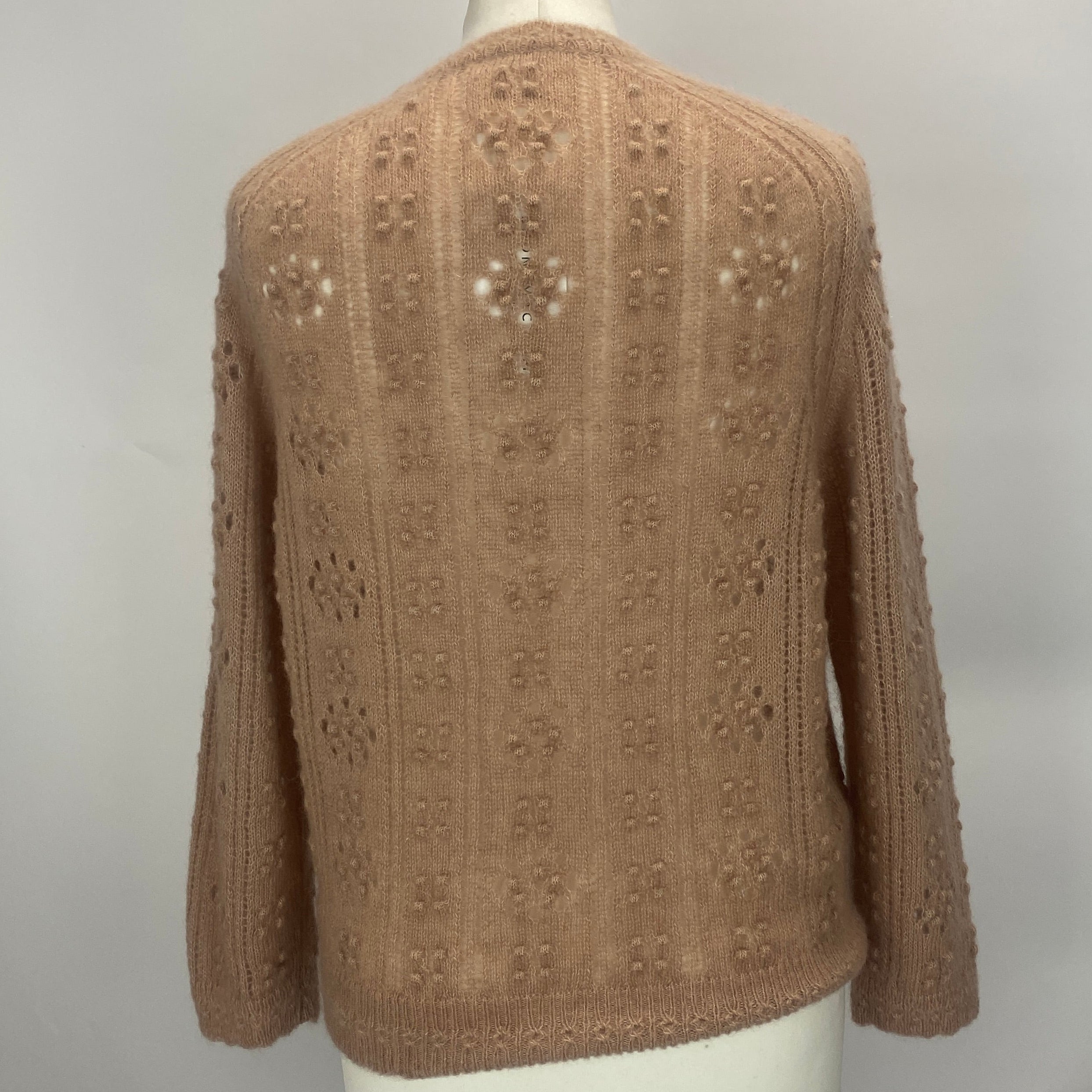 Doen New £311 Powder Pink Alpaca Lace Knit Sweater M