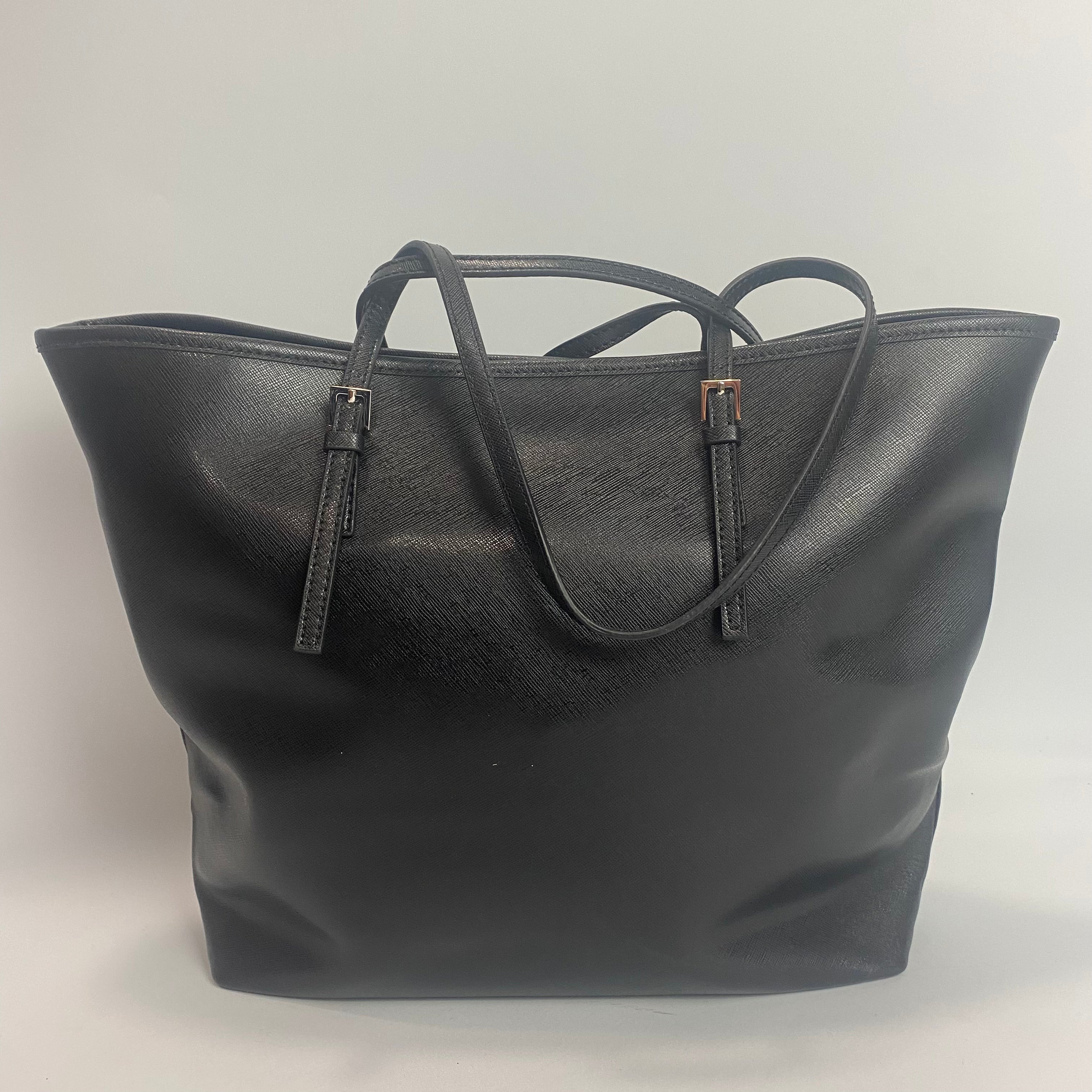 Coccinelle Black Saffiano Leather Tote Bag