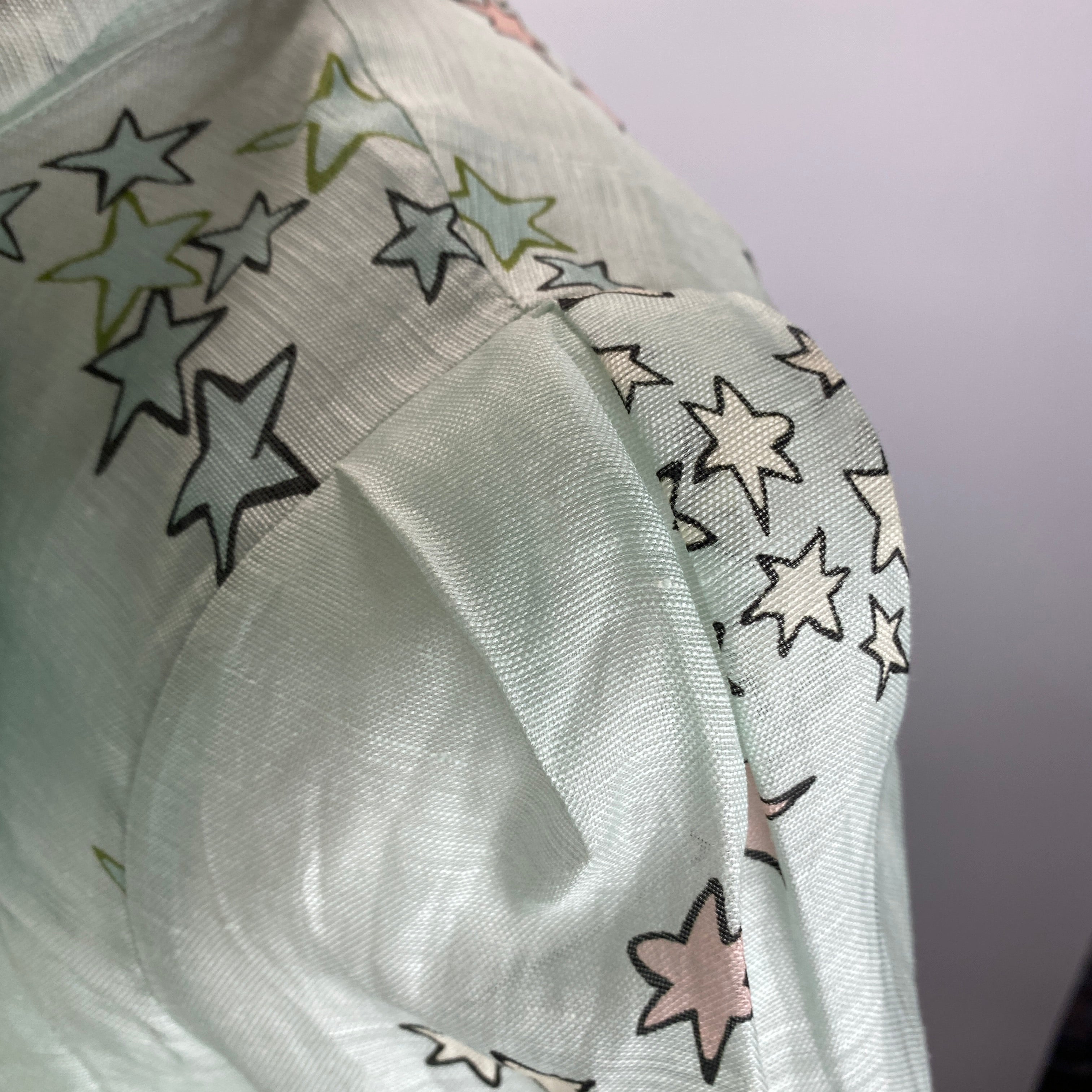Zimmerman New Mint Linen Organza Print Midi Dress XS
