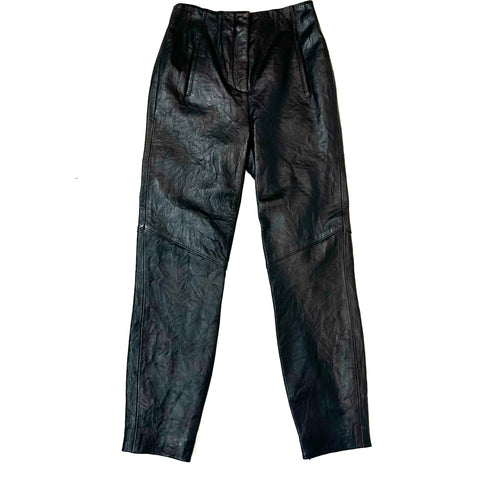 Veronica Beard $1000 New Black Lambskin Leggings XXS