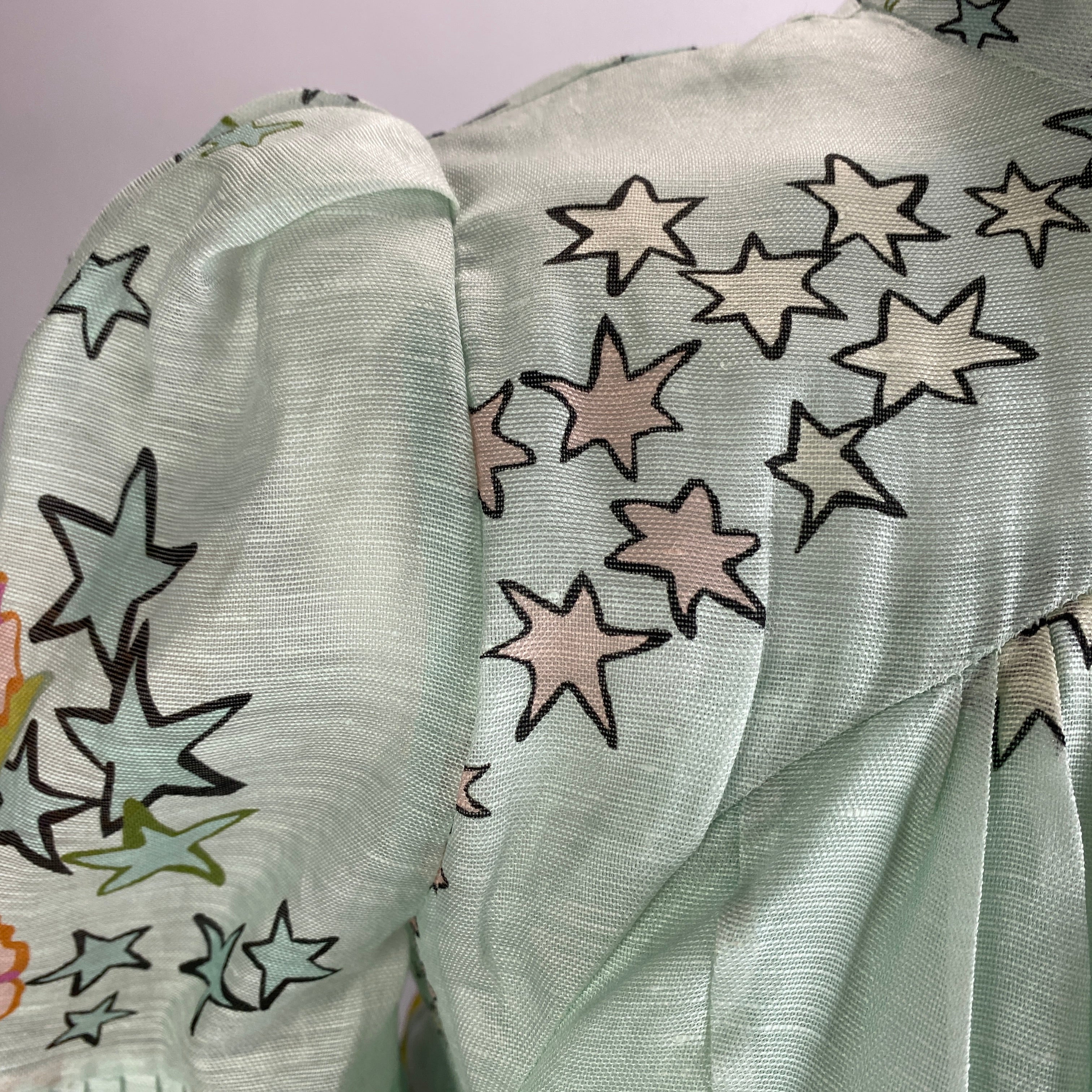 Zimmerman New Mint Linen Organza Print Midi Dress XS