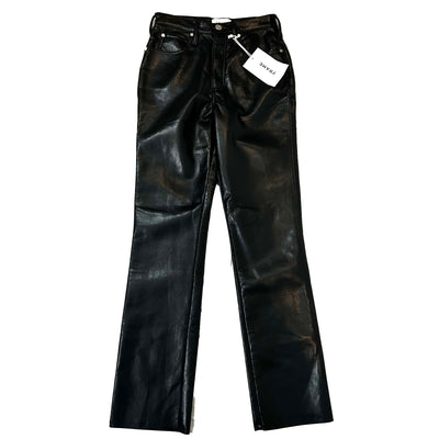 Frame Brand New £899 Black Leather Le High Jeans 25