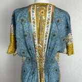 D'Ascoli £245 Blue Print Cotton Maxi Dress L
