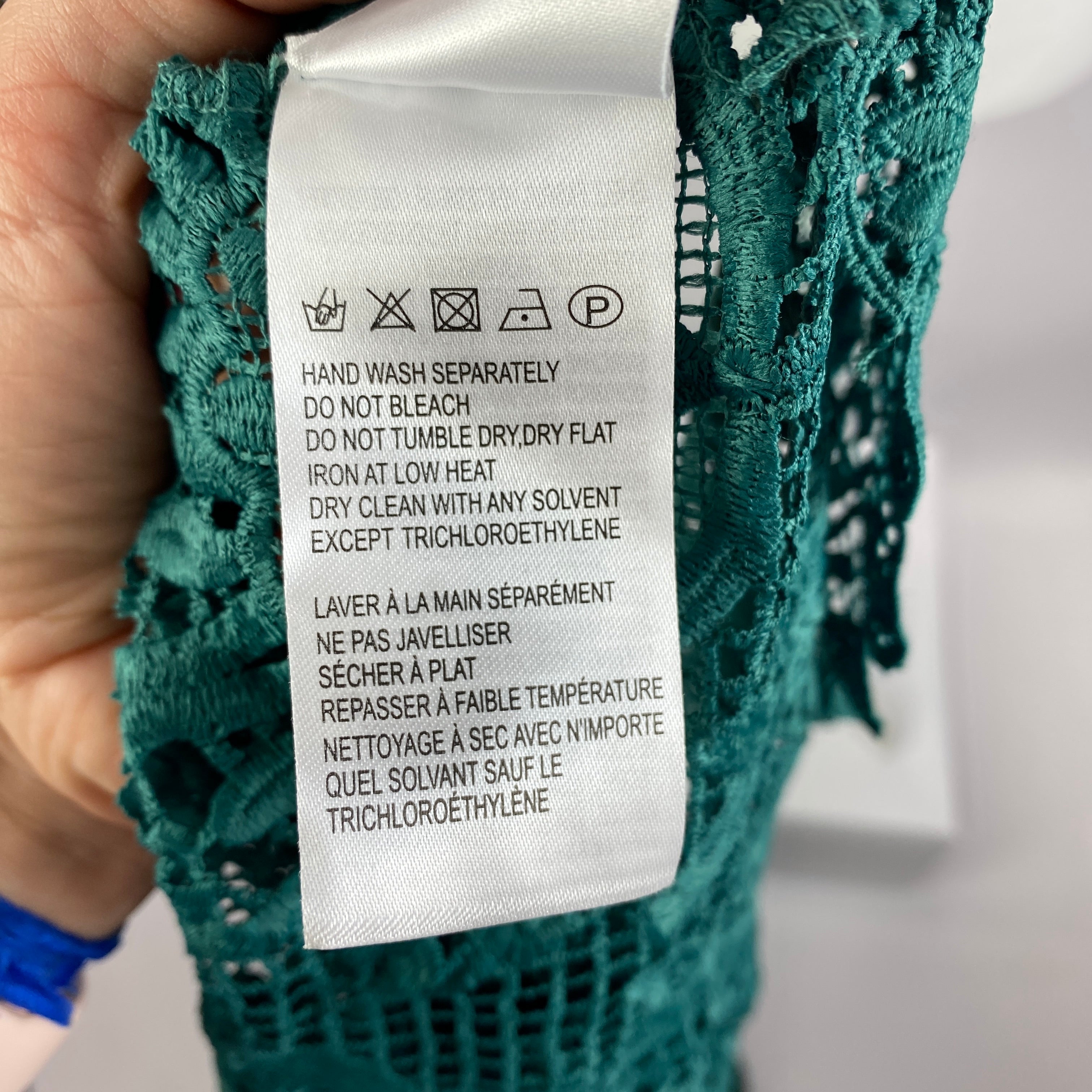 Farm Rio New £360 Emerald Guipure Maxi Dress XS