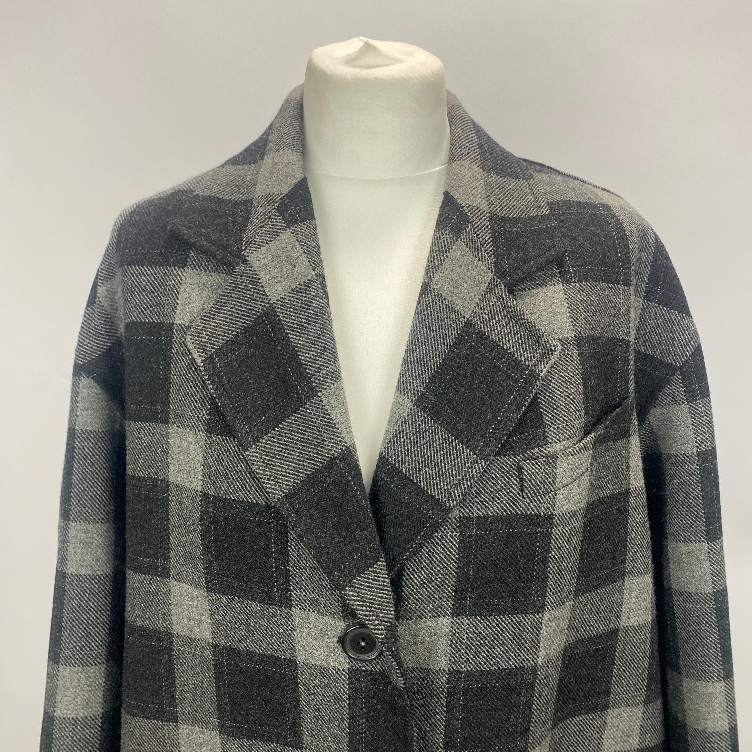 Isabel Marant Grey Check Wool Oversized Coat XS/S