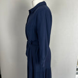 Heidi Klein Navy Recycled Viscose Tiered Maxi Dress L